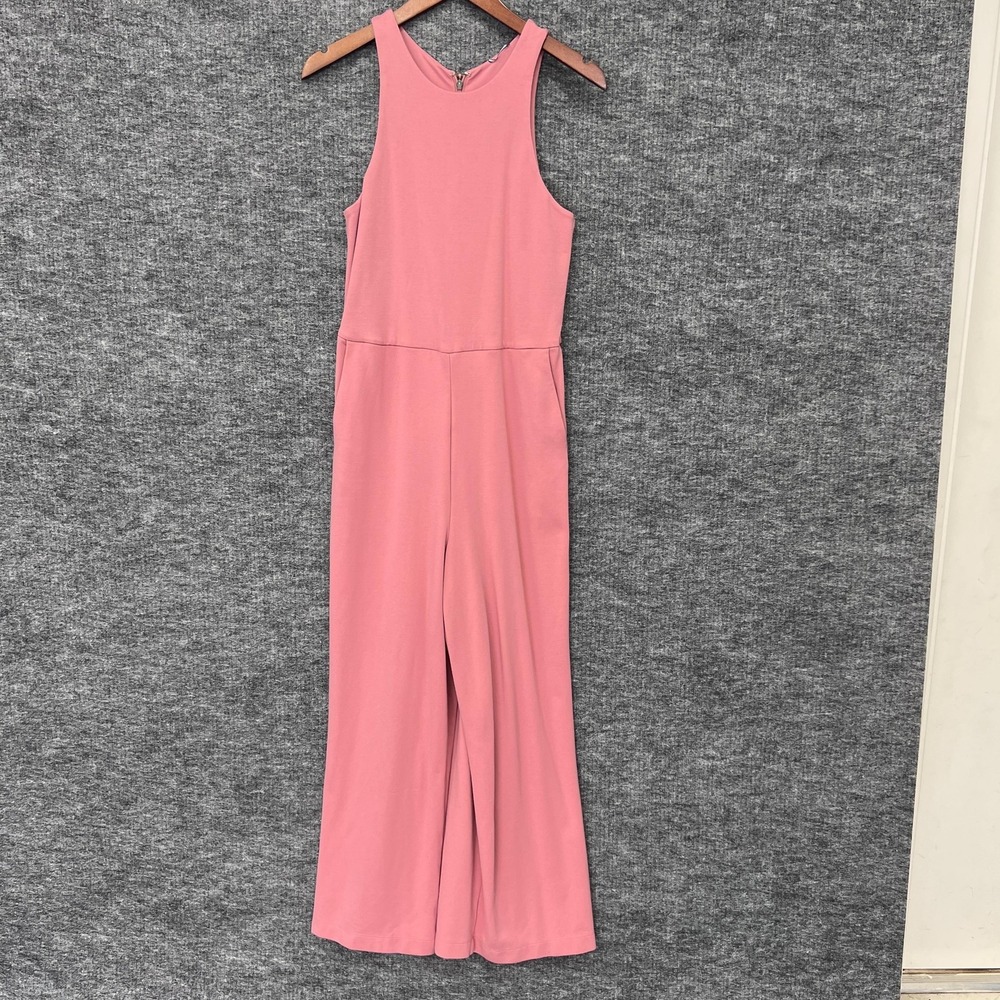 Kit and Ace Jumpsuit Womens 6 Pink Wide Leg Back Zip Pockets Stretch